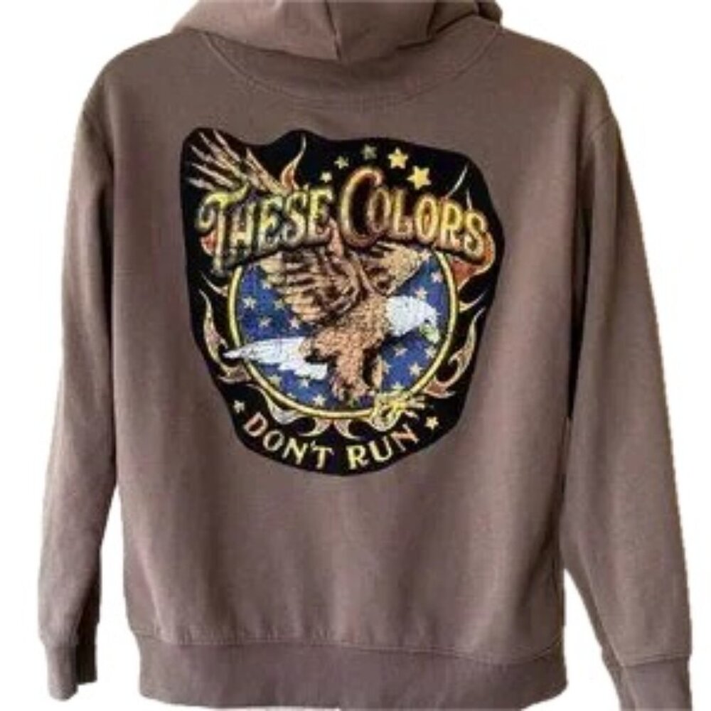 "These Colors Don't Run" - Upcycled Hoodie Sweatshirt